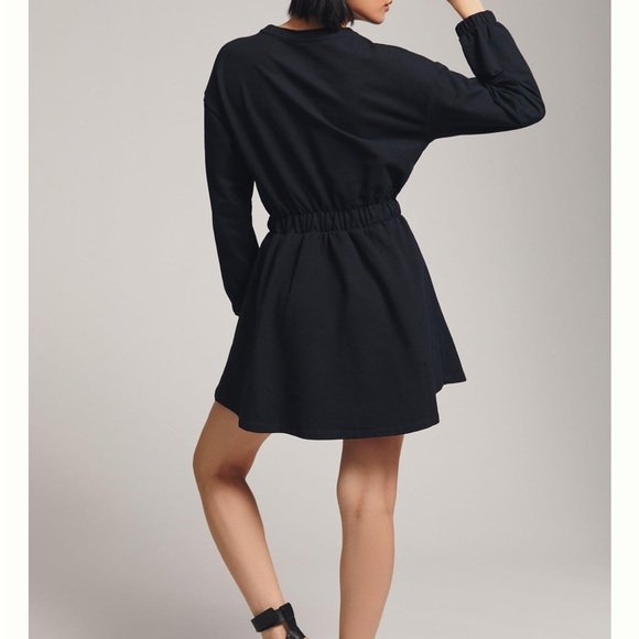 Anthropologie Daily Practice Utility Patch-Pocket Black Mini Dress Women's Med - Picture 3 of 7